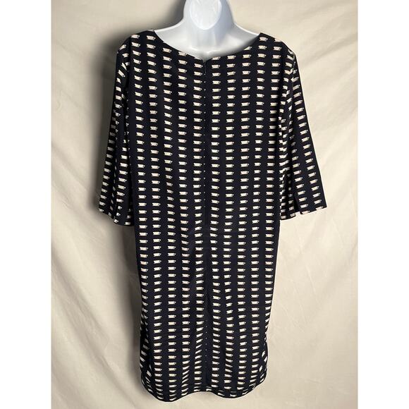 Gap Designed & Crafted Novelty Print Shift Dress Black Cream Size Medium - Picture 3 of 8